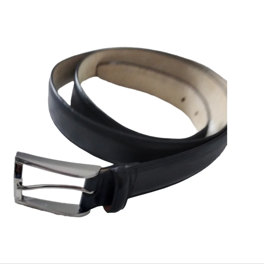 MEN'S TRAFALGAR‎ BLACK GENUINE  LEATHER BELT SIZE 44/110cm #1101PY03-001